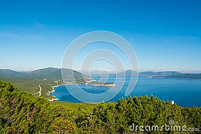 Porto Conte bay on a sunny day Stock Photo