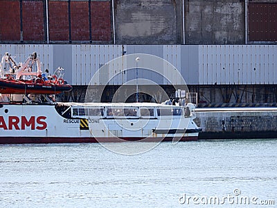 Migrants disembarkation in Sicily Editorial Stock Photo