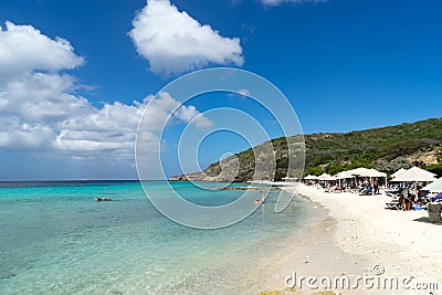 Porto Mari Beach - Beach shades Editorial Stock Photo