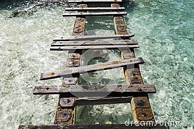 Porto Mari Beach - Old Pier Stock Photo