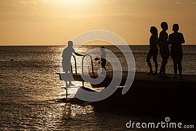 Porto Marie Sunset - people Editorial Stock Photo