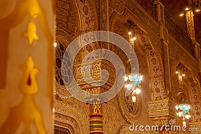 The Arab Room in the Stock Exchange Palace of Porto. Editorial Stock Photo