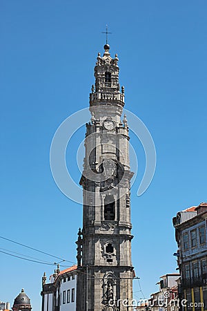 Porto, Portugal: Torre dos Clerigos (The Clergy Tower), 1754, landmark and symbol of the historical city Stock Photo