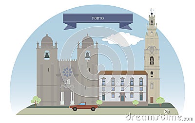 Porto, Portugal Vector Illustration