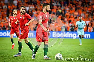 PORTO, PORTUGLAL - June 09, 2019: Bruno Fernandes player during the UEFA Nations League Finals match between national team Editorial Stock Photo