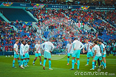 PORTO, PORTUGLAL - June 09, 2019: Training of football players of the Dutch national team before the UEFA Nations League Finals Editorial Stock Photo