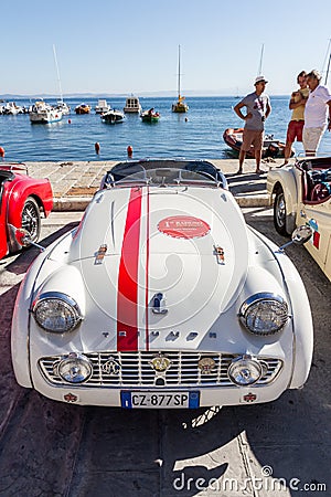 PORTO SANTO STEFANO, ITALY - 23 JUNE 2012: Due Mari Vintage Car Editorial Stock Photo