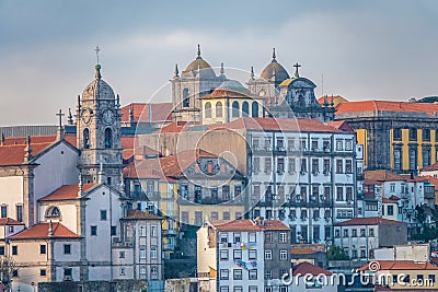 Porto, second-largest city in Portugal. Located along the Douro river estuary in Northern Portugal. Its historical core is a Stock Photo