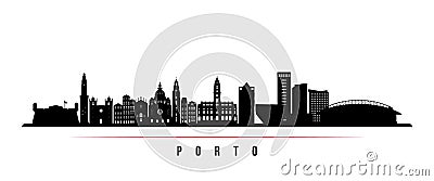 Porto skyline horizontal banner. Vector Illustration