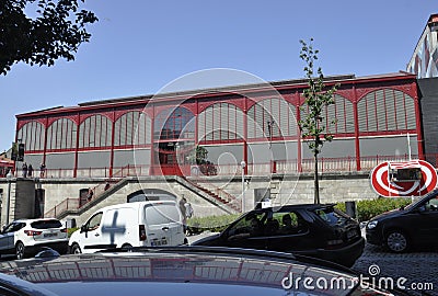 Porto, 21st July: Mercado Ferreira Borges Historic building details in Downtown of Porto in Portugal Editorial Stock Photo