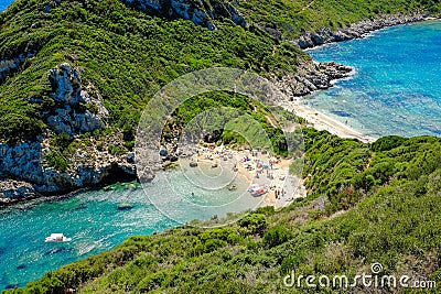 Porto Timoni, the best beach in Corfu island, Greece. Stock Photo