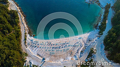 Porto Vathy Marble Beach in Thassos Island Greece Stock Photo