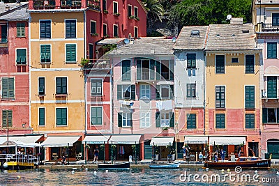 Portofino typical Italian village with colorful houses in Italy Editorial Stock Photo