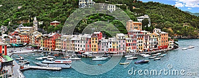 Portofino italy,panorama view Editorial Stock Photo