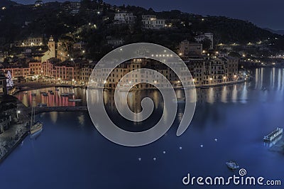 Portofino night merry christmas 2021 Stock Photo