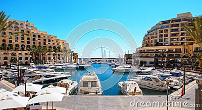 Portomaso bay, St.Julians, Malta Editorial Stock Photo