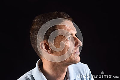 Portrai of a man with black Stock Photo