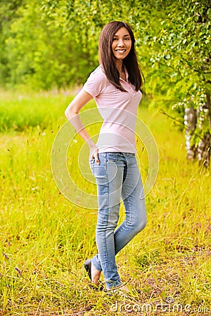 Portraiit of young beautiful woman Stock Photo