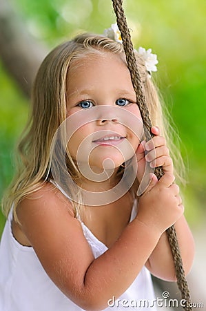 Portrait of adorable toddler girl outdoor Stock Photo