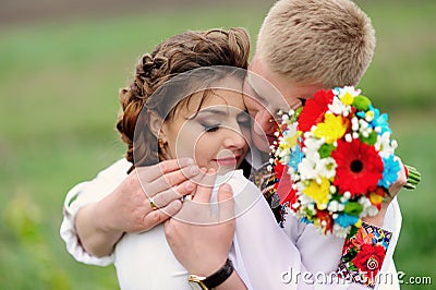 Portrait of affectionate couple Stock Photo