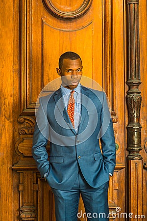 Portrait of African American Businessman in New York Stock Photo