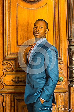 Portrait of African American Businessman in New York Stock Photo