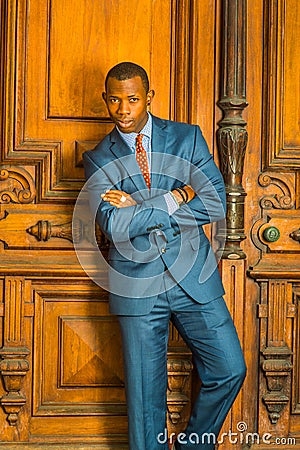 Portrait of African American Businessman in New York Stock Photo