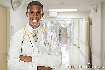 Portrait of African American Doctor Stock Photo