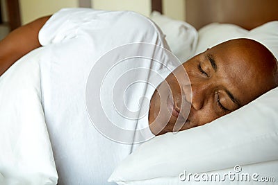 African American man sleeping. Stock Photo