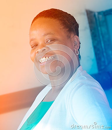 Portrait of an African business woman in the instagram style Stock Photo