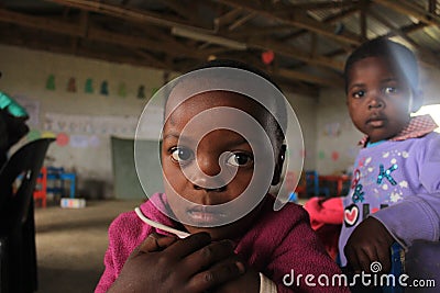 Portrait of an african girl in Swaziland, Africa Editorial Stock Photo