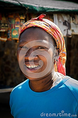 Portrait of and african woman smiling. Blyde river canyon, mpumalanga, South Africa Editorial Stock Photo