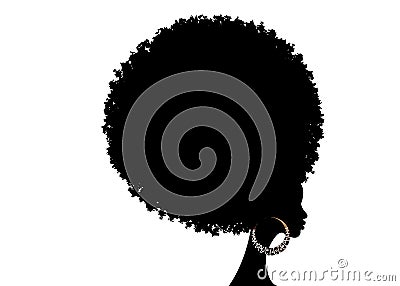 Portrait African Women , dark skin female face with hair afro and ethnic traditional curly, isolated , hair style concept Vector Illustration