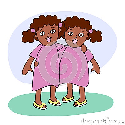 Afro twin sisters Stock Photo