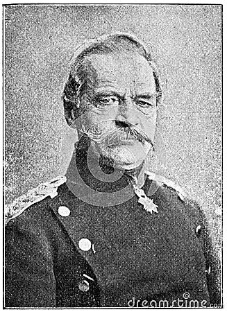 Portrait of Albrecht Theodor Emil Graf von Roon - a German military and statesman, Prussian Field Marshal. Stock Photo