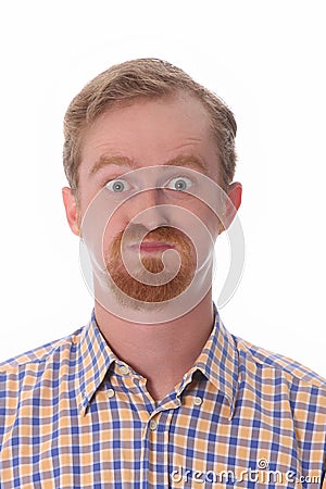 Portrait of amazed man Stock Photo