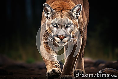 Portrait of american cougar or mountain lion Stock Photo