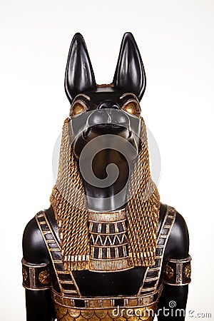 Portrait of ancient Egyptian god Anubis Stock Photo