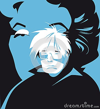 Vector illustration of Andy Warhol Cartoon Illustration