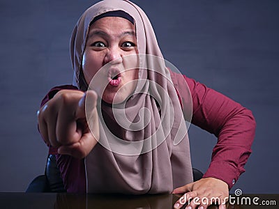 Angry Muslim Woman Starring at camera Stock Photo