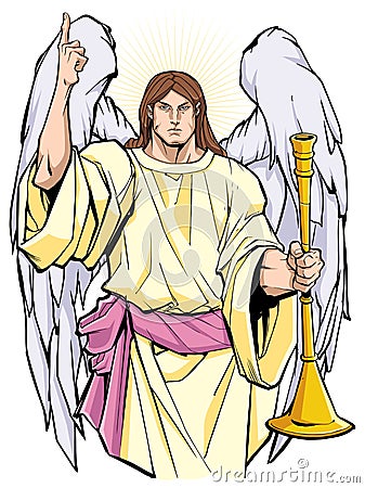 Archangel Gabriel Portrait Vector Illustration