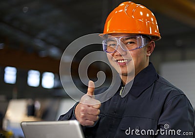 Portrait asian engineer Stock Photo