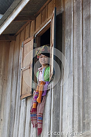 Portrait asian women Thai Dam, Laos Stock Photo