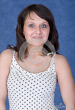 Portrait astonishment lady Stock Photo