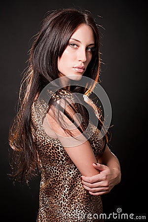 Portrait of attractive brunette girl Stock Photo