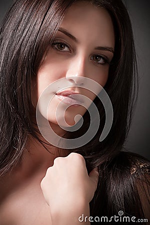 Portrait of attractive brunette girl Stock Photo