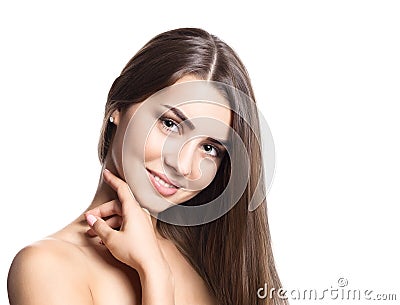 Portrait of attractive caucasian smiling woman Stock Photo