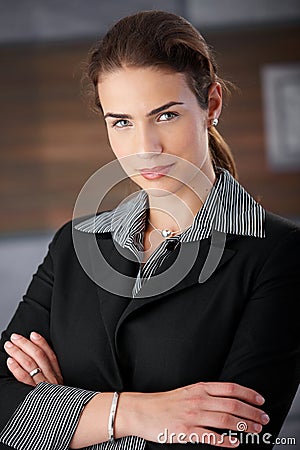 Portrait of attractive female smiling Stock Photo