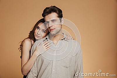 Portrait of an attractive loving couple hugging Stock Photo