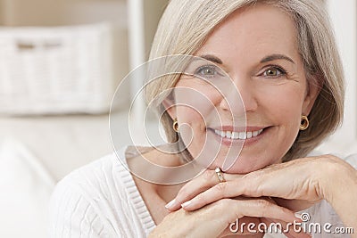 Portrait of Attractive Senior Woman Stock Photo